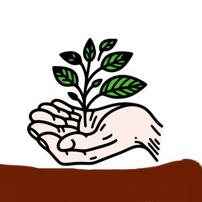 hand with plant