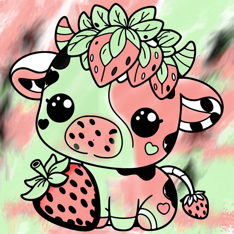cute strawberry cow