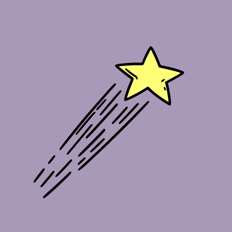 a shooting star in the sky