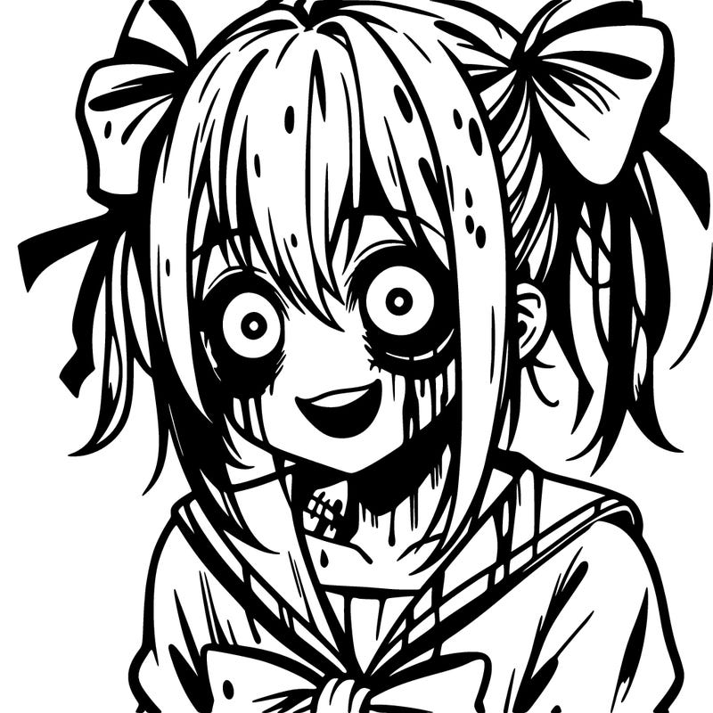 anime horror really scary girl