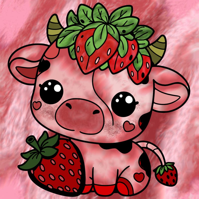 cute strawberry cow