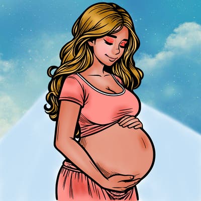 woman heavily pregnant realistic