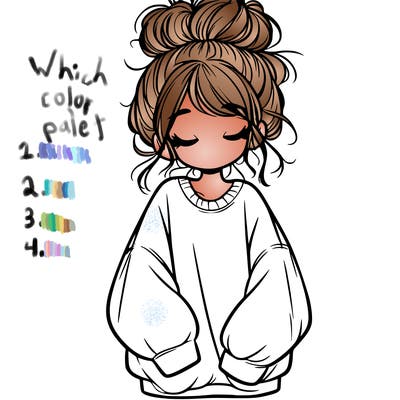 girl with baggy sweatshirt and messy bun