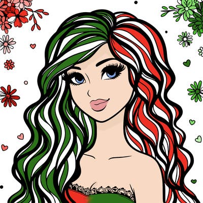 pretty woman with long wavy hair