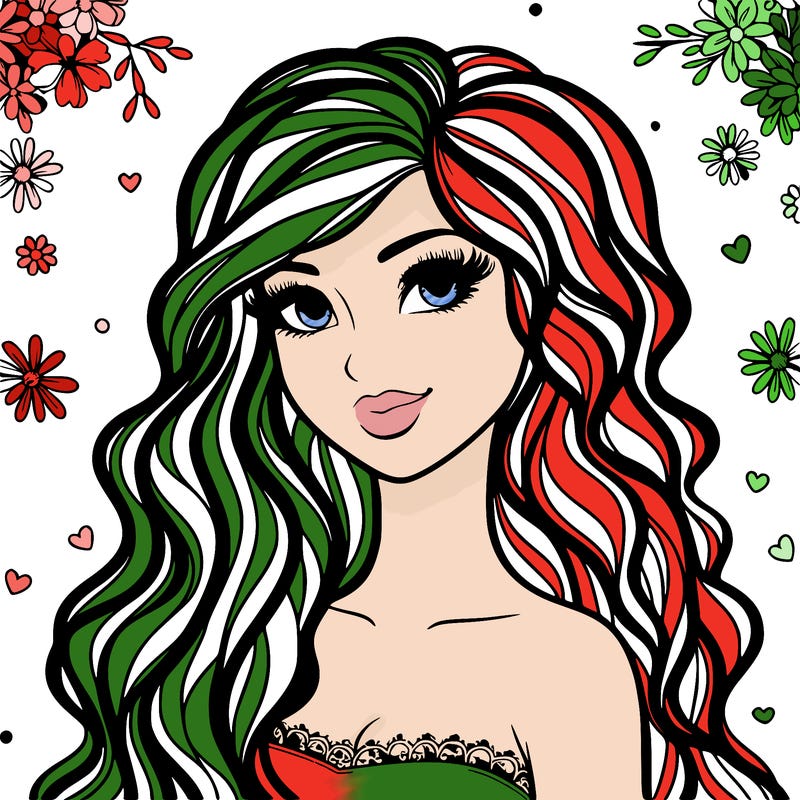 pretty woman with long wavy hair