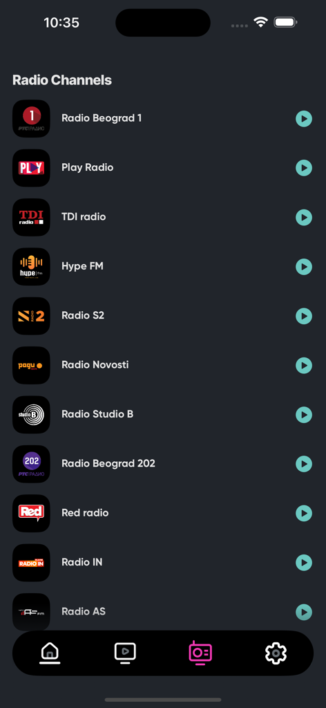 Eine Liste serbischer und balkanischer Radiosender, die in der Orion TV App verfügbar sind