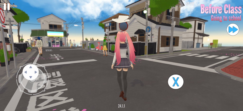 Lethal Love - Kyoko walking to school in a Japanese neighborhood in Lethal Love