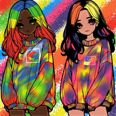 realistic girl with baggy sweater