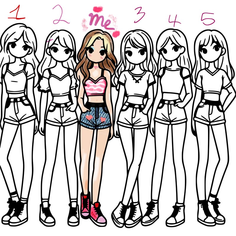 a group of girls wearing crop tops and shorts