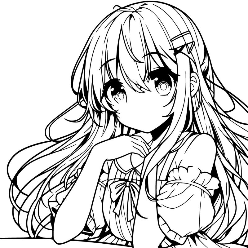 an anime girl painting