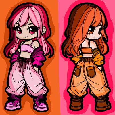 girl in crop top and baggy pants