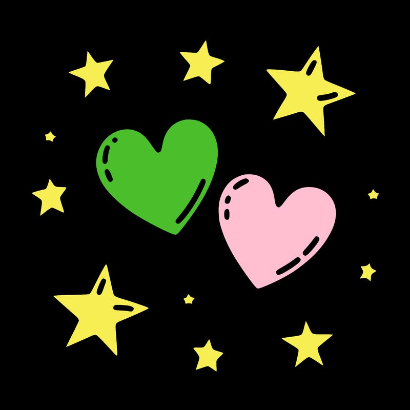 hearts and stars