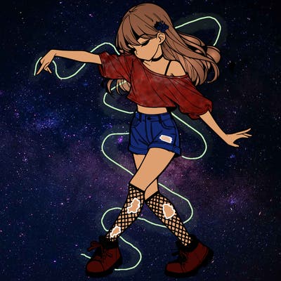 realistic girl danceing