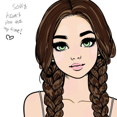 realistic girl with braids