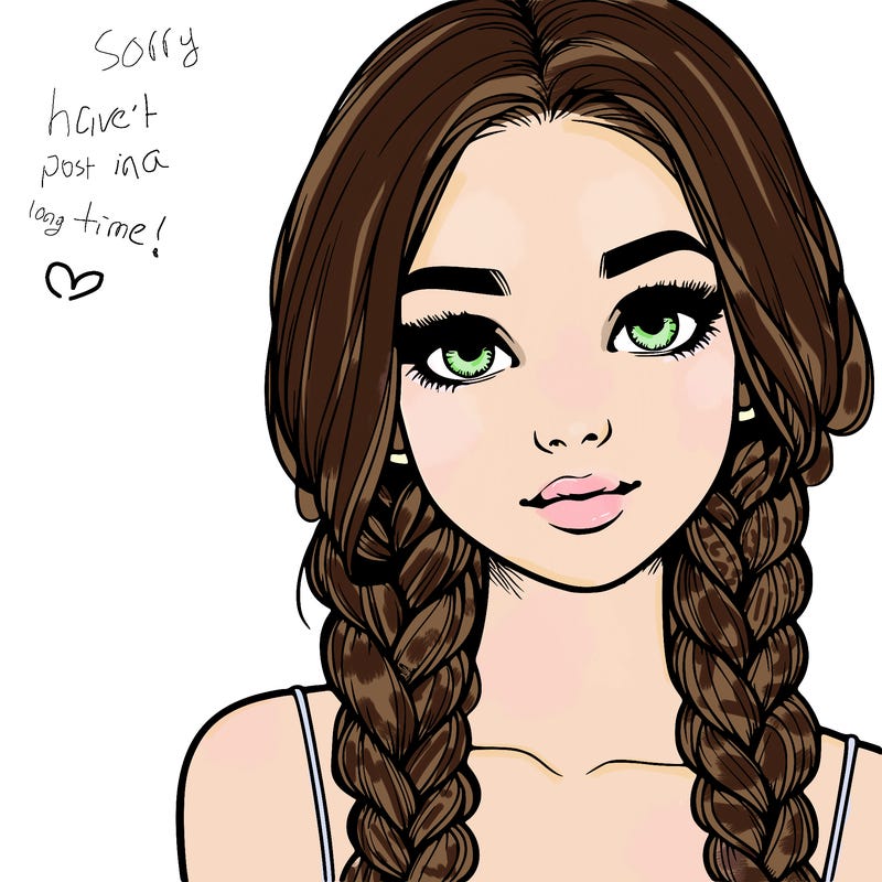 realistic girl with braids