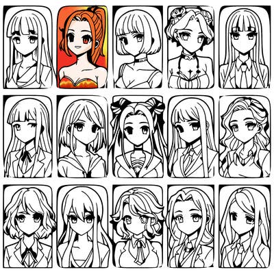 girls that look diffrent anime