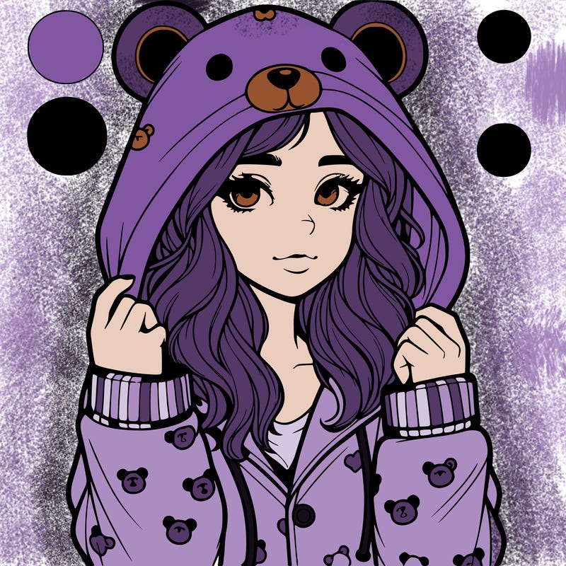 realistic girl in a animal pjs hoodie