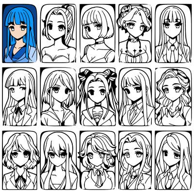 girls that look diffrent anime