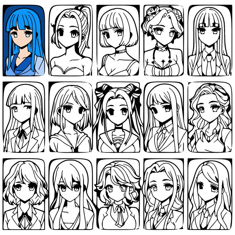 girls that look diffrent anime