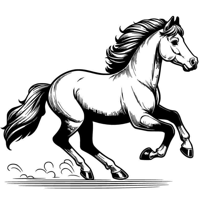 realistic horse running