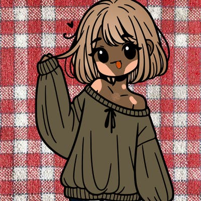 girl in baggy sweater hanging off her shoulder