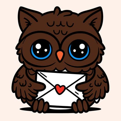 owl holding an envelope