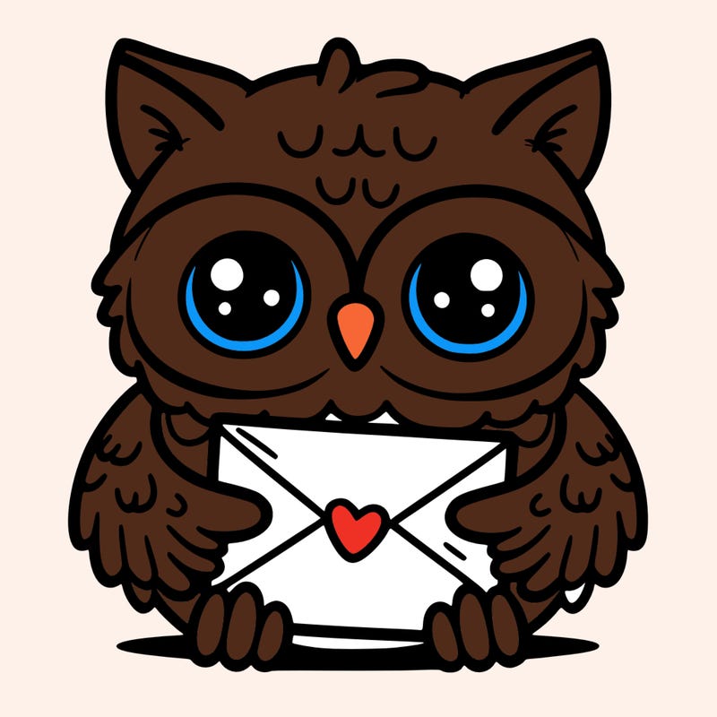 owl holding an envelope