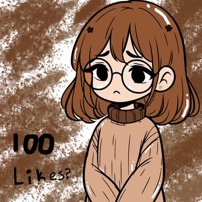 sad girl with glasses in a sweater