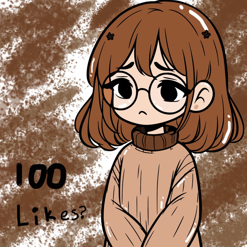 sad girl with glasses in a sweater