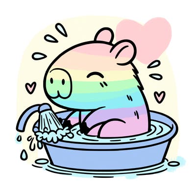 capybara taking a bath
