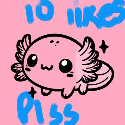 cute easy baby axolotl