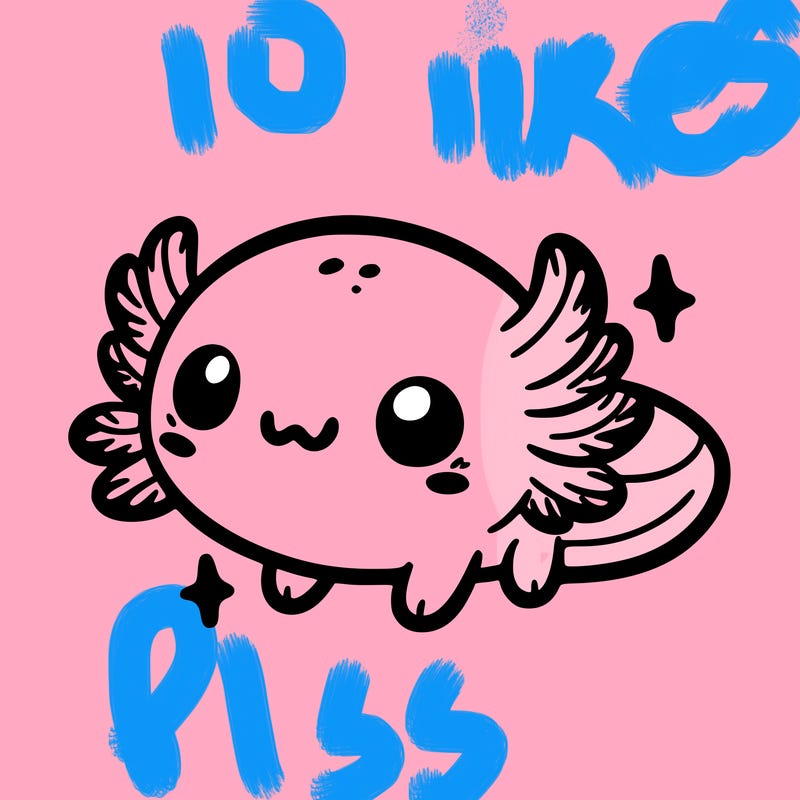 cute easy baby axolotl