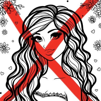 pretty woman with long wavy hair