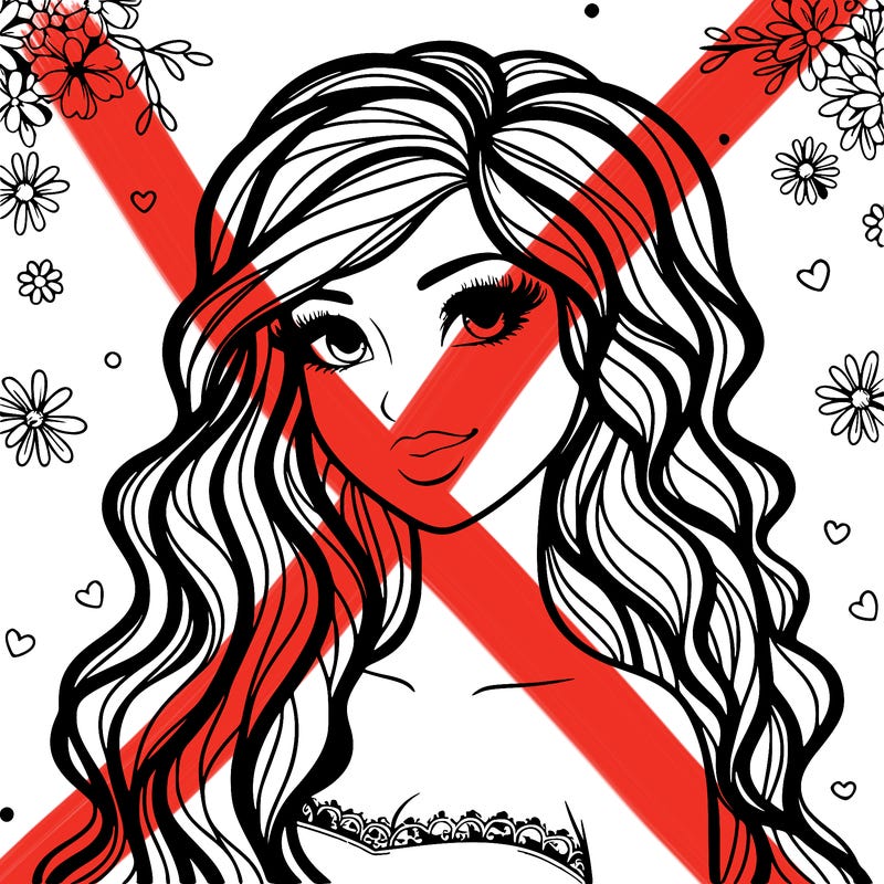 pretty woman with long wavy hair