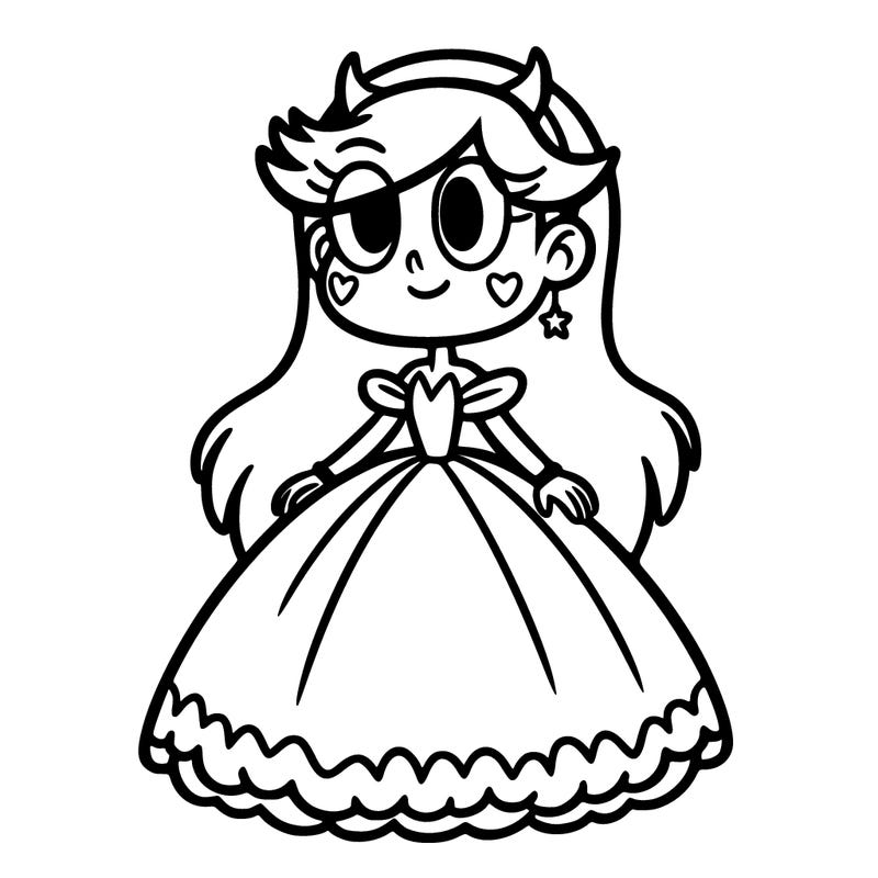 star butterfly from star vs the forces of evil in a gown