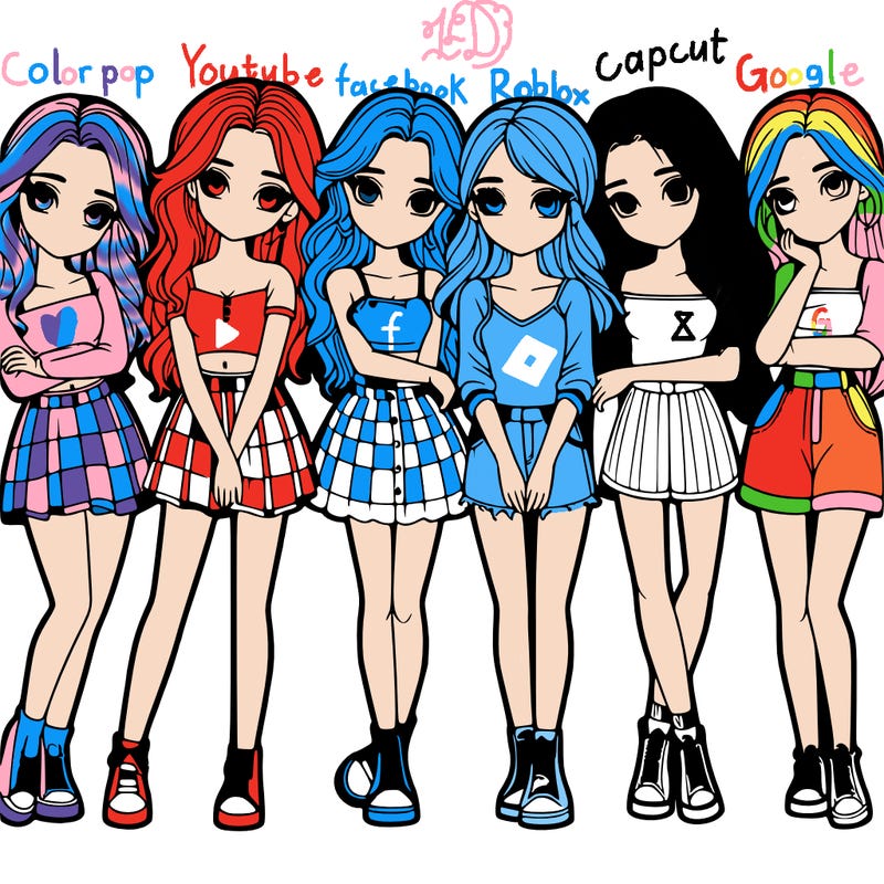 a group of girls realistic