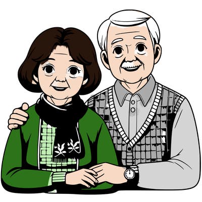 realistic elderly couple
