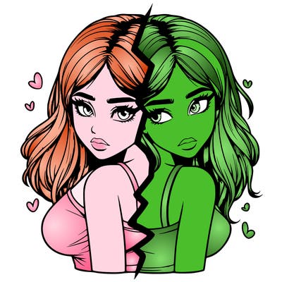 realistic girl split