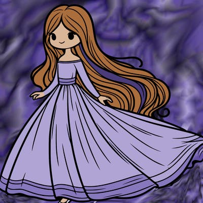 girl in long flowing dress