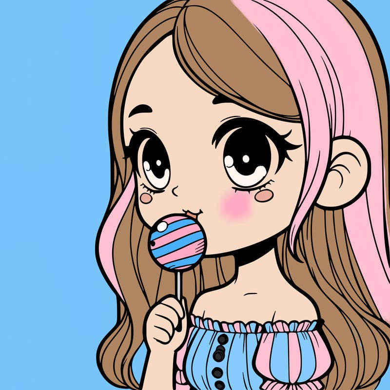 girl eating a lollipop