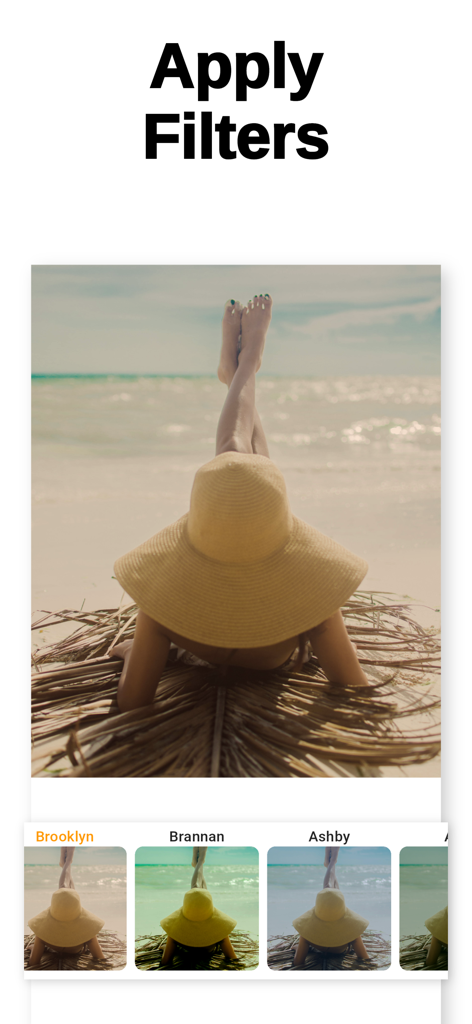 Feed Preview Planner IG・InPlan - Mobile interface for applying aesthetic filters to photos in the InPlan Instagram planner