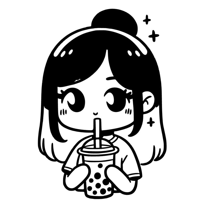 girl drinking boba