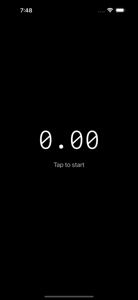 Cube-Timer - Cube-Timer app start screen in dark mode with a zeroed digital clock