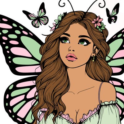 butterfly fairy realistic girl