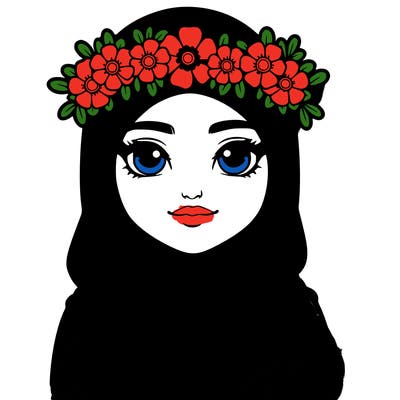 realistic girl with flower crown