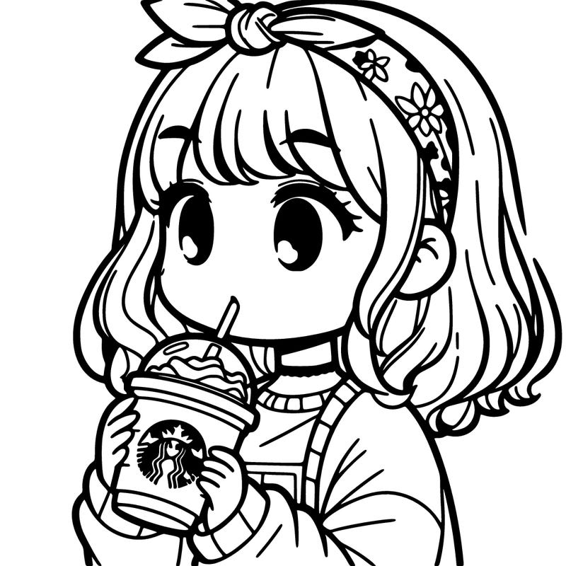an girl drinking starbucks