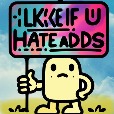sign that says like if u hate adds