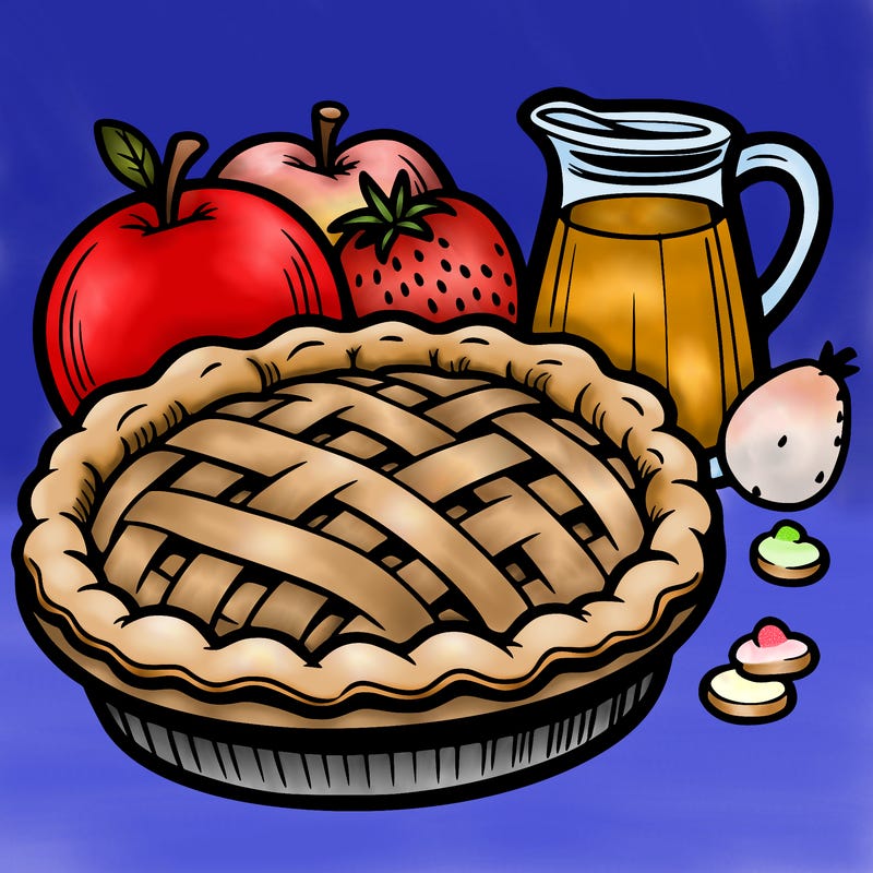 a pie of food