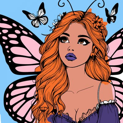 butterfly fairy realistic girl