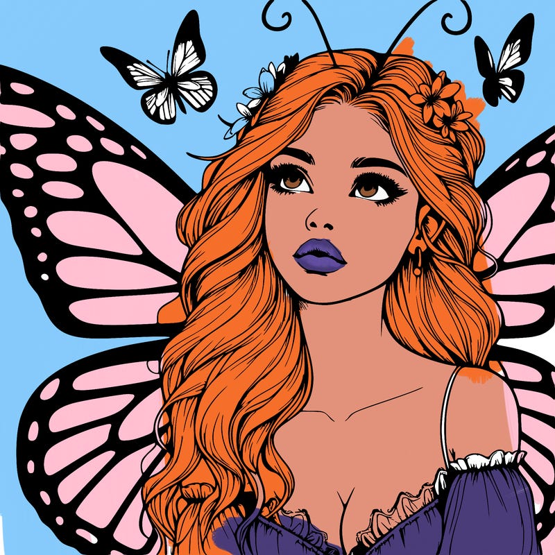 butterfly fairy realistic girl